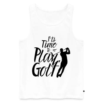 Es Ist Zeit Golf Zu Spielen Golfer Golfen - Männer Premium Bio Tank Top - Weiß - Vorne - Michal (187cm)