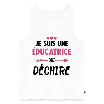 Je Suis Une Éducatrice Qui Déchire - Débardeur bio Premium Homme - blanc - Devant - Michal (187cm)