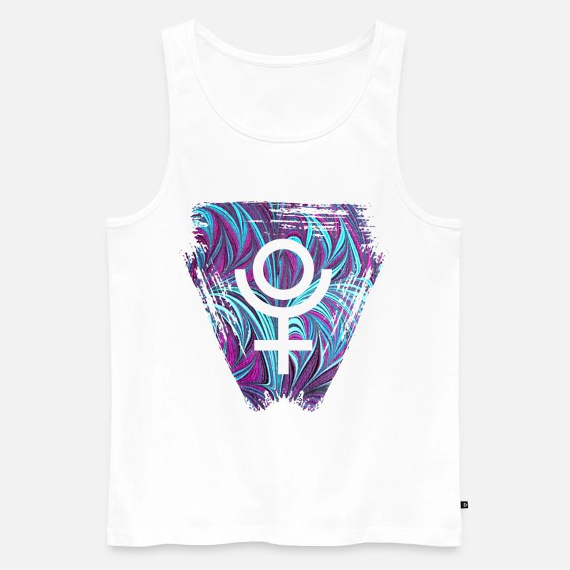 pluto e 74 - Männer Premium Bio Tank Top - Weiß