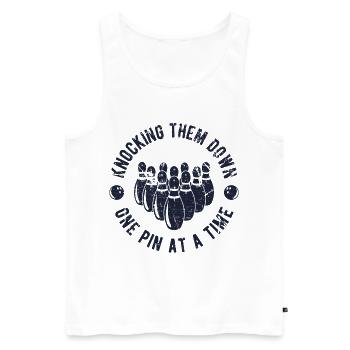 Bowling - Männer Premium Bio Tank Top - Weiß - Vorne - Michal (187cm)