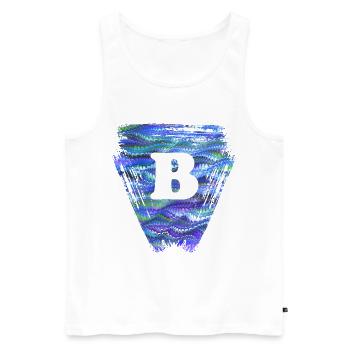 Triangle E 103 B - Débardeur bio Premium Homme - blanc - Devant - Michal (187cm)