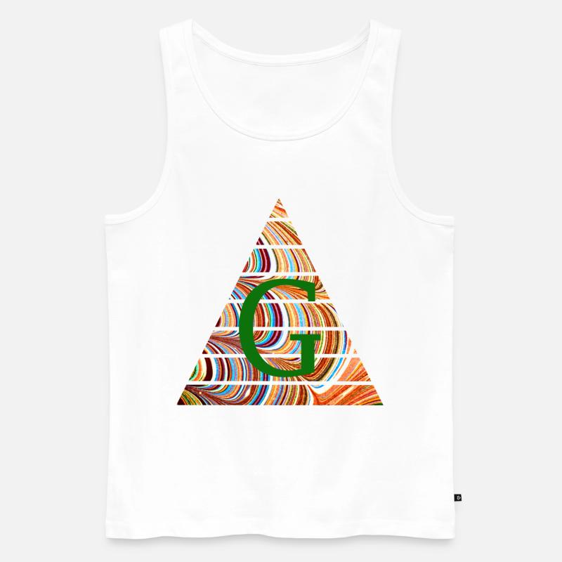 Triangle E 56 g - Men's Premium Organic Tank Top - white