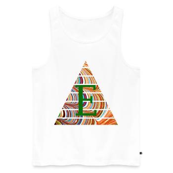 Triangle E 56 E - Débardeur bio Premium Homme - blanc - Devant - Michal (187cm)