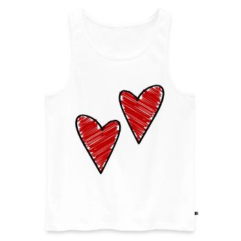herzen symbol liebe - Männer Premium Bio Tank Top - Weiß - Vorne - Michal (187cm)