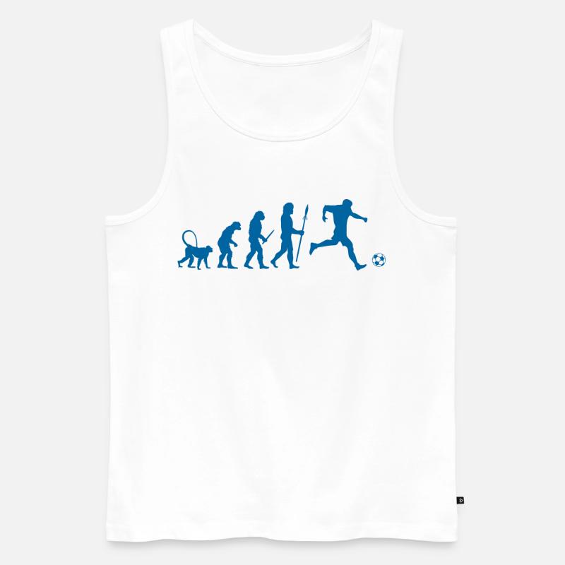 Evolution of a Soccer Player - Männer Premium Bio Tank Top - Weiß