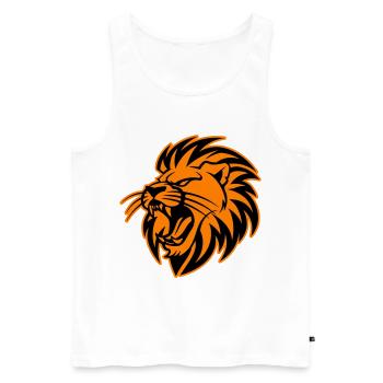 Lion Head Symbol Lion - Men's Premium Organic Tank Top - white - Front - AI Model Male 178 light (178cm)