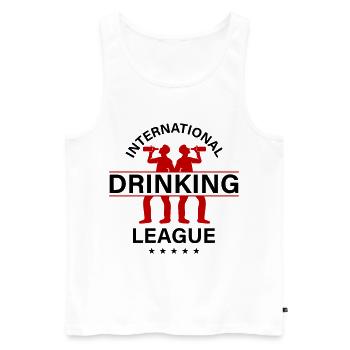 International Drinking Saying - Men's Premium Organic Tank Top - white - Front - AI Model Male 178 light (178cm)