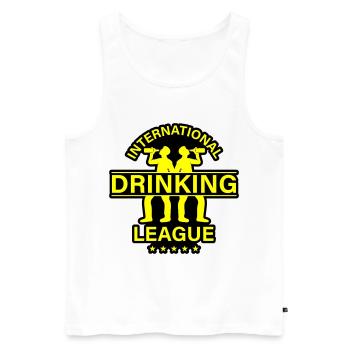 International Drinking Saying - Men's Premium Organic Tank Top - white - Front - AI Model Male 178 light (178cm)