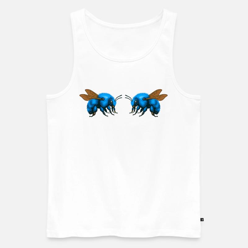 2Hummeln gespiegelt - Männer Premium Bio Tank Top - Weiß
