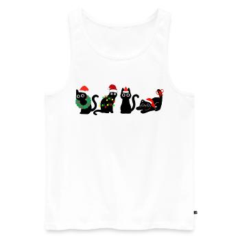 cat in christmas - Men's Premium Organic Tank Top - white - Front - Michal (187cm)