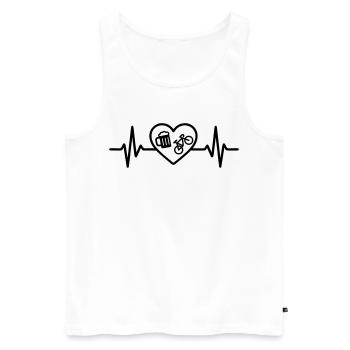 Herz Fahrrad Bier - Männer Premium Bio Tank Top - Weiß - Vorne - Michal (187cm)