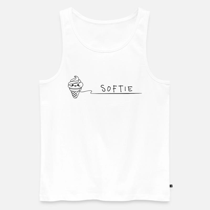 Softie Süßes Softeis Doodle Line Art - Männer Premium Bio Tank Top - Weiß