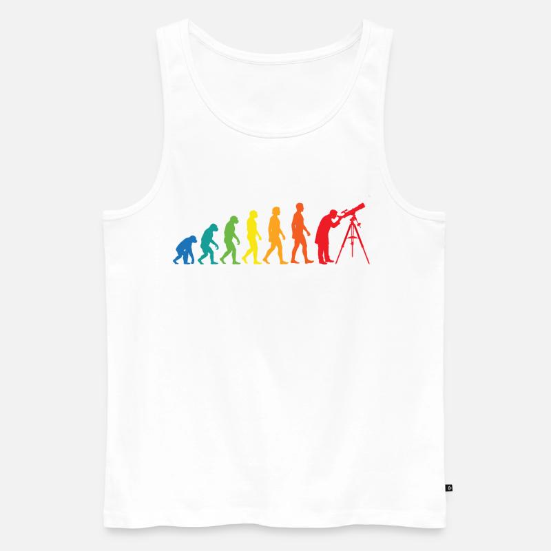 Evolution Astronomie – Weltraum Teleskop Design - Männer Premium Bio Tank Top - Weiß