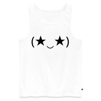 Stareye Emote (★‿★) inspires - Men's Premium Organic Tank Top - white - Front - Michal (187cm)