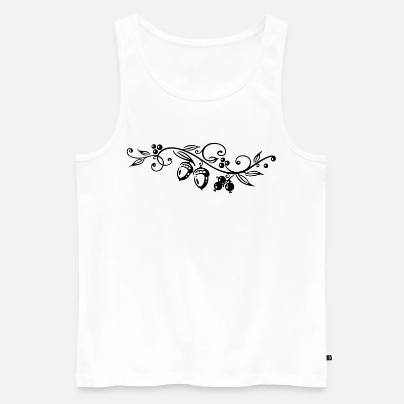 Eicheln Eichenblätter Herbst Wandern - Männer Premium Bio Tank Top - Weiß