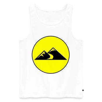 Mountains Icon Circle - Men's Premium Organic Tank Top - white - Front - Michal (187cm)