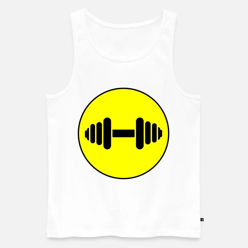 Hantel gewichte icon - Männer Premium Bio Tank Top - Weiß