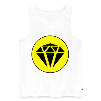 Cercle d’icônes de diamant - Débardeur bio Premium Homme - blanc - Devant - Michal (187cm)