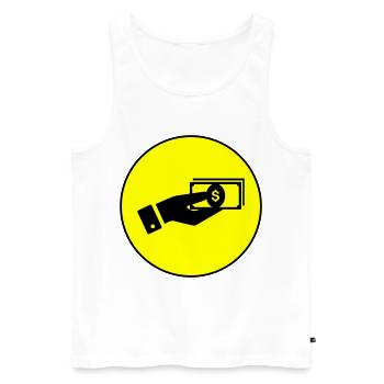 Geld Icon - Männer Premium Bio Tank Top - Weiß - Vorne - Michal (187cm)