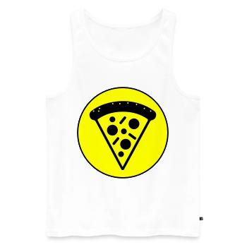 Cercle d’icônes de pizza - Débardeur bio Premium Homme - blanc - Devant - Michal (187cm)