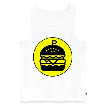 Cercle d’icônes de hamburger - Débardeur bio Premium Homme - blanc - Devant - Michal (187cm)