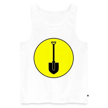 Shovel icon circle - Men's Premium Organic Tank Top - white - Front - AI Model Male 178 light (178cm)