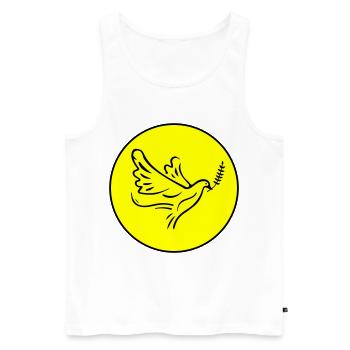 Pigeon Circle - Men's Premium Organic Tank Top - white - Front - AI Model Male 178 light (178cm)
