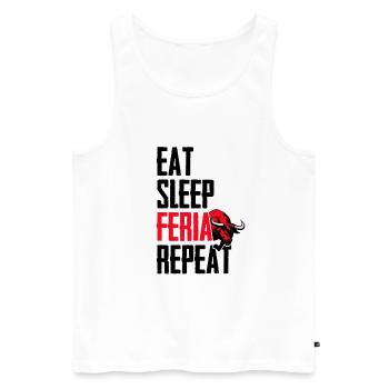 Eat sleep feria repeat - Men's Premium Organic Tank Top - white - Front - AI Model Male 178 light (178cm)