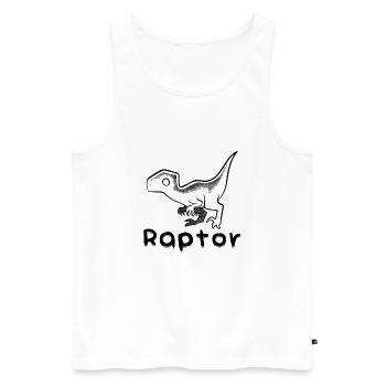 Raptor minimalistisches Dotwork - Männer Premium Bio Tank Top - Weiß - Vorne - AI Model Male 178 light (178cm)