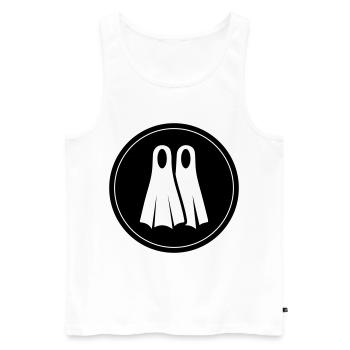 Diving Fin Circle - Men's Premium Organic Tank Top - white - Front - AI Model Male 178 light (178cm)