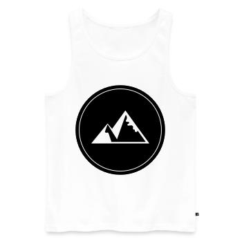 Mountains Nature Symbol - Men's Premium Organic Tank Top - white - Front - Michal (187cm)