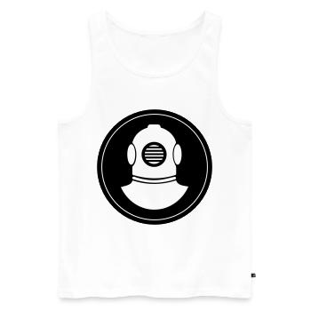 Cercle de casques de plongée - Débardeur bio Premium Homme - blanc - Devant - Michal (187cm)