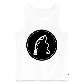 Angelrute angeln icon - Männer Premium Bio Tank Top - Weiß - Vorne - AI Model Male 178 light (178cm)