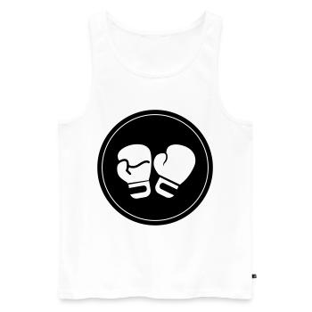 Symbole des gants de boxe - Débardeur bio Premium Homme - blanc - Devant - Michal (187cm)