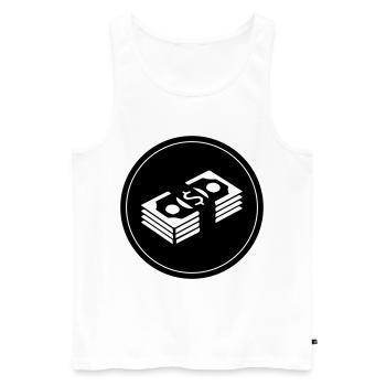 Money Money Circle - Men's Premium Organic Tank Top - white - Front - Michal (187cm)