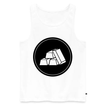 Gold Circle icon - Men's Premium Organic Tank Top - white - Front - Michal (187cm)