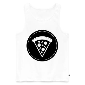 Cercle d’icônes de pizza - Débardeur bio Premium Homme - blanc - Devant - Michal (187cm)