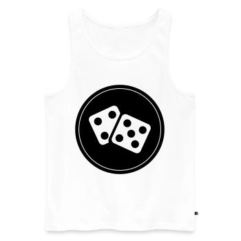 Cercle du casino Dice - Débardeur bio Premium Homme - blanc - Devant - AI Model Male 178 light (178cm)
