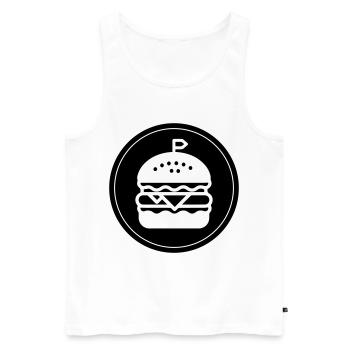 Cercle d’icônes de hamburger - Débardeur bio Premium Homme - blanc - Devant - Michal (187cm)
