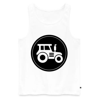 Cercle d’icônes de tracteur - Débardeur bio Premium Homme - blanc - Devant - Michal (187cm)