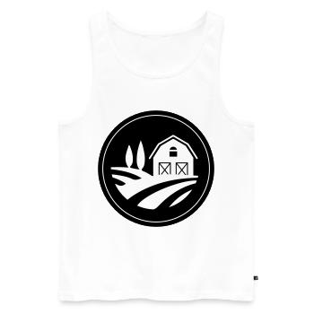 Farm Ernte Kreis - Männer Premium Bio Tank Top - Weiß - Vorne - AI Model Male 178 light (178cm)