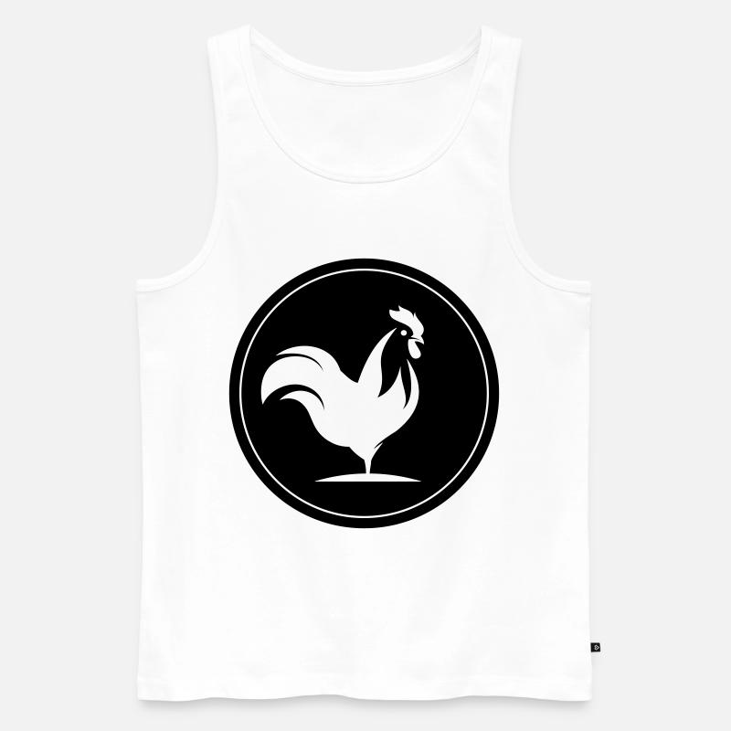 Hahn Tier Kreis - Männer Premium Bio Tank Top - Weiß