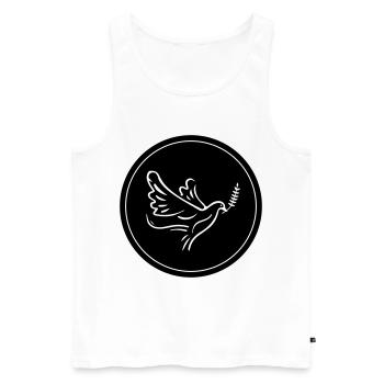Pigeon Circle - Men's Premium Organic Tank Top - white - Front - AI Model Male 178 light (178cm)