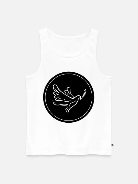 Pigeon Circle - Men's Premium Organic Tank Top - white