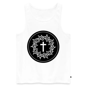 Dornenkrone Jesus icon - Männer Premium Bio Tank Top - Weiß - Vorne - Michal (187cm)