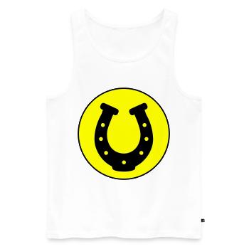 Hufeisen Icon - Männer Premium Bio Tank Top - Weiß - Vorne - Michal (187cm)