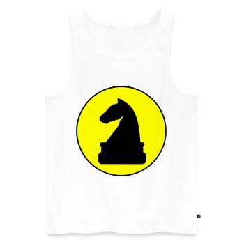Pferd Schachfigur - Männer Premium Bio Tank Top - Weiß - Vorne - AI Model Male 178 light (178cm)