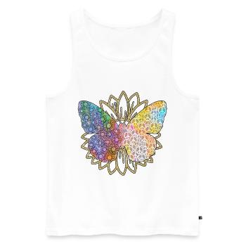 Hippie Peace Peace 60's 70's Love T-Shirt - Men's Premium Organic Tank Top - white - Front - Michal (187cm)