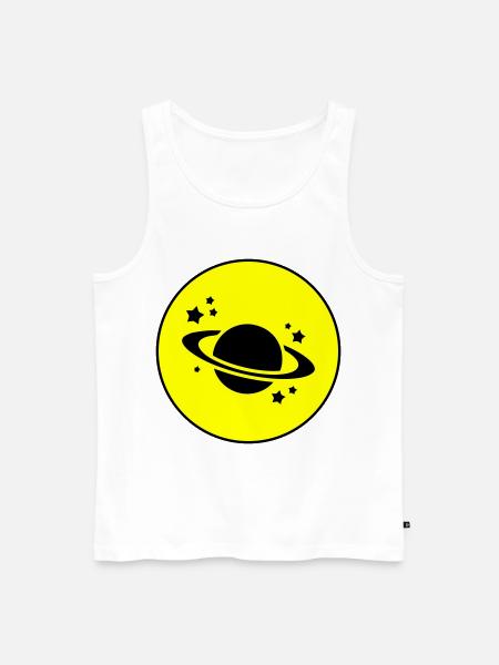 Saturn Icon icon - Men's Premium Organic Tank Top - white