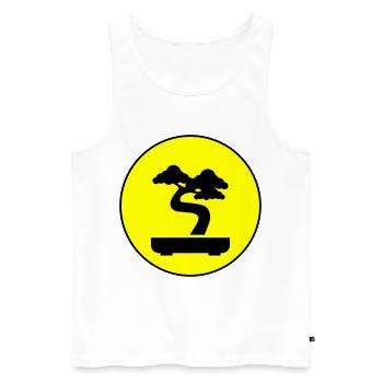 Bonsai icon Symbol - Männer Premium Bio Tank Top - Weiß - Vorne - Michal (187cm)